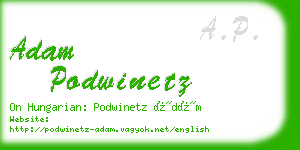 adam podwinetz business card